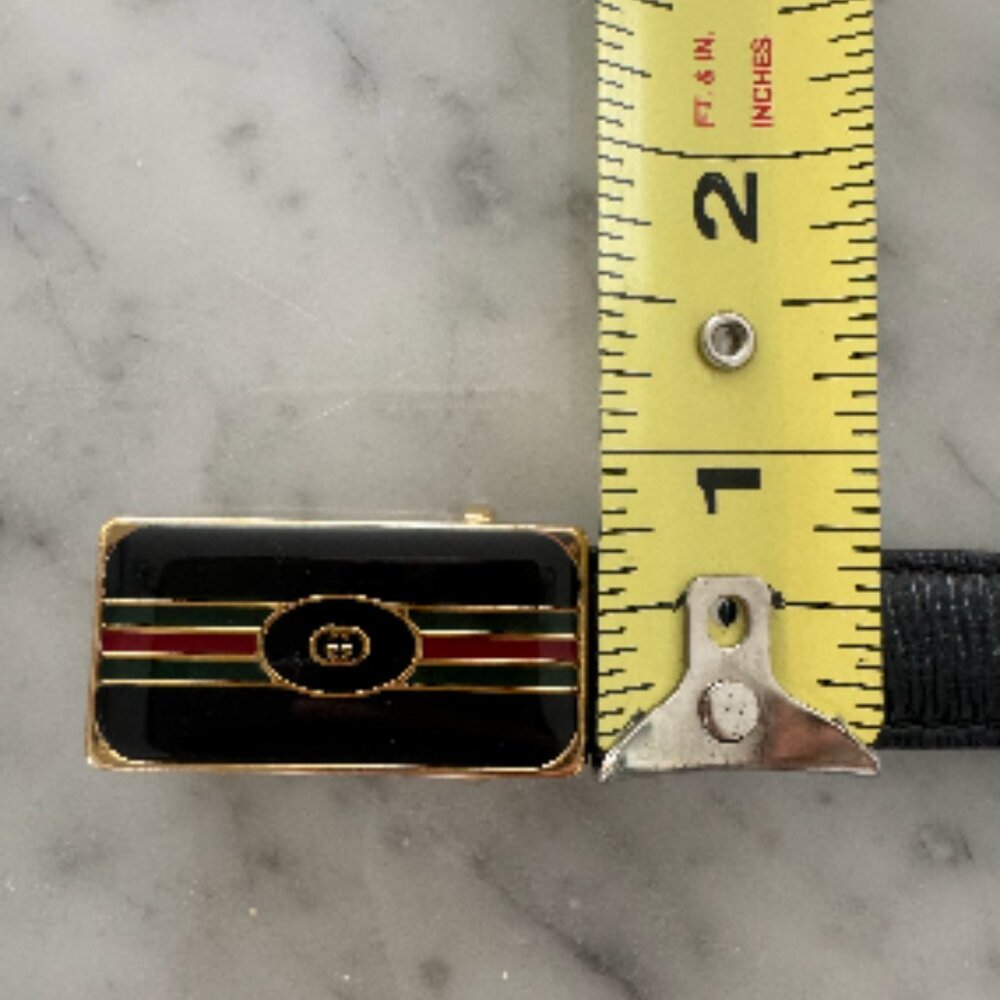 Gucci Vintage Black Leather Belt - Rare! - Picture 5 of 13